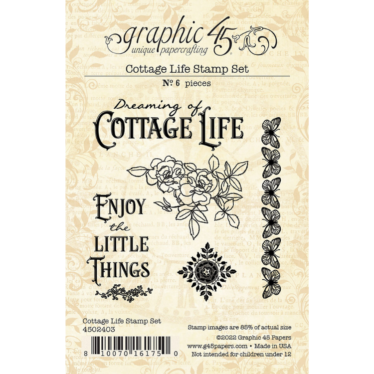 Juego de sellos Graphic 45 Cottage Life